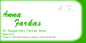 anna farkas business card